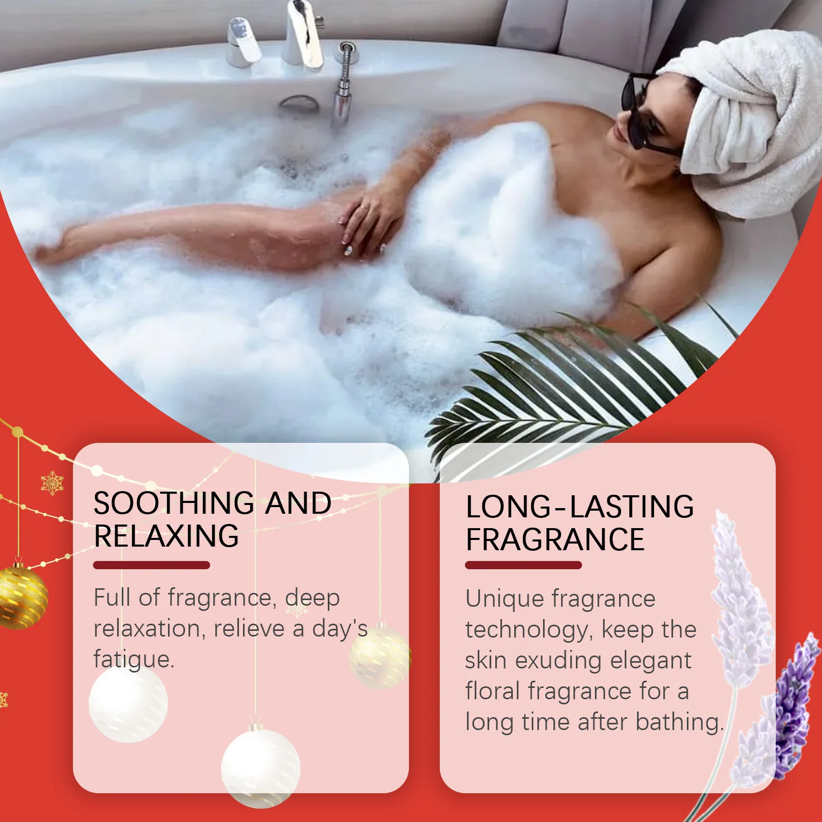 OceAura Christmas Colours Bath Ball Stress Relief Rich Bubble Deep Moisturize Body Exfoliate Reduce Dry Kids Gift Spa Bath Bombs