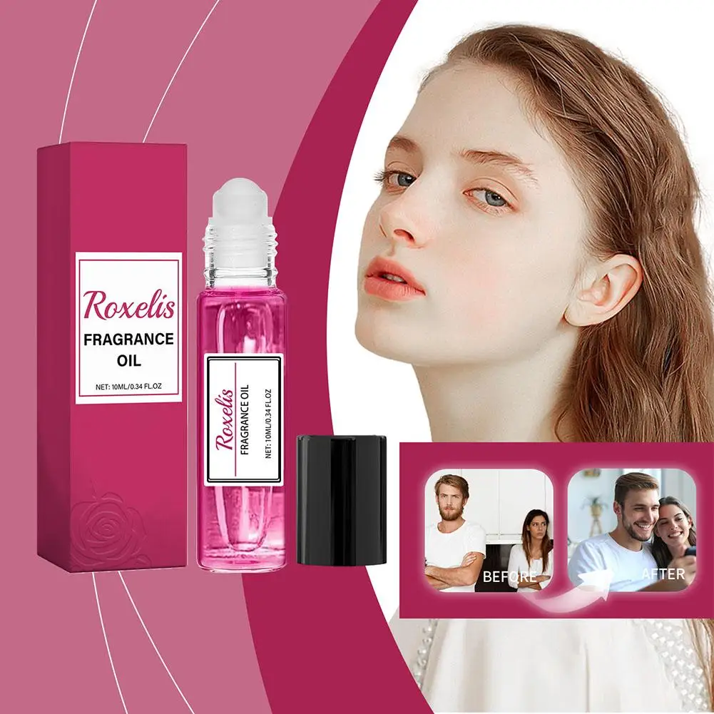 10ml Rose Perfume Roller Fresh Plant Pheromone Floral Scent Feminine Charm Crushed Relieve Lasting Fragrance Ball Perfume