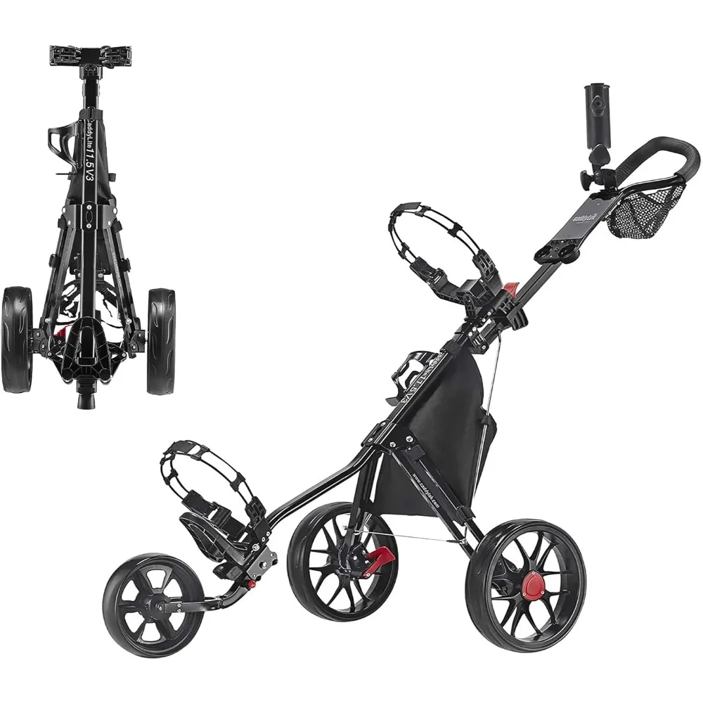 

CaddyLite 11.5 V3 3 Wheel Golf Push Cart - SuperLite Deluxe, Lightweight, Easy To Fold Caddy Cart Pushcart