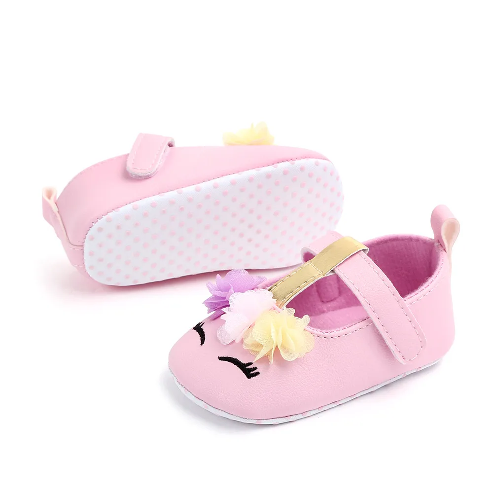 Baby Girl Spring and Summer Casual Shoes Cute Unicorn Soft PU Anti-slip Soft-sole for 0-18Months Newborn Toddler Girl NewFashion