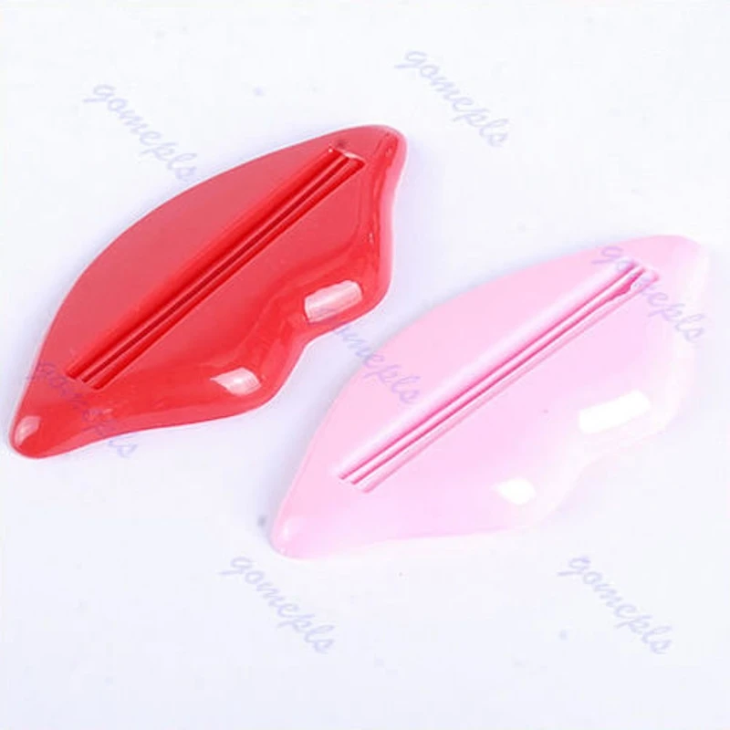 2 PCS Sexy Hot Lip Kiss Bathroom Tube Dispenser Toothpaste Cream Squeezer Drop ship