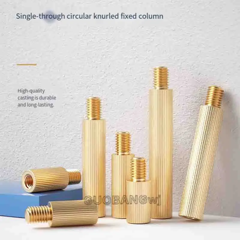 Single End Brass Standoff Single Pass Knurled Stud M2/M3/M4 round Spacer Column for Camera Security Mount Electronic Hardware