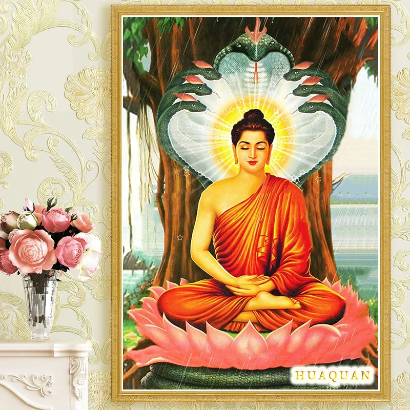 DIY Cross stitch kit Cotton Silk thread full embroidery 11CT Sakyamuni Gautama Buddha Rulaifo bonze Handmade crafts Stitchwork