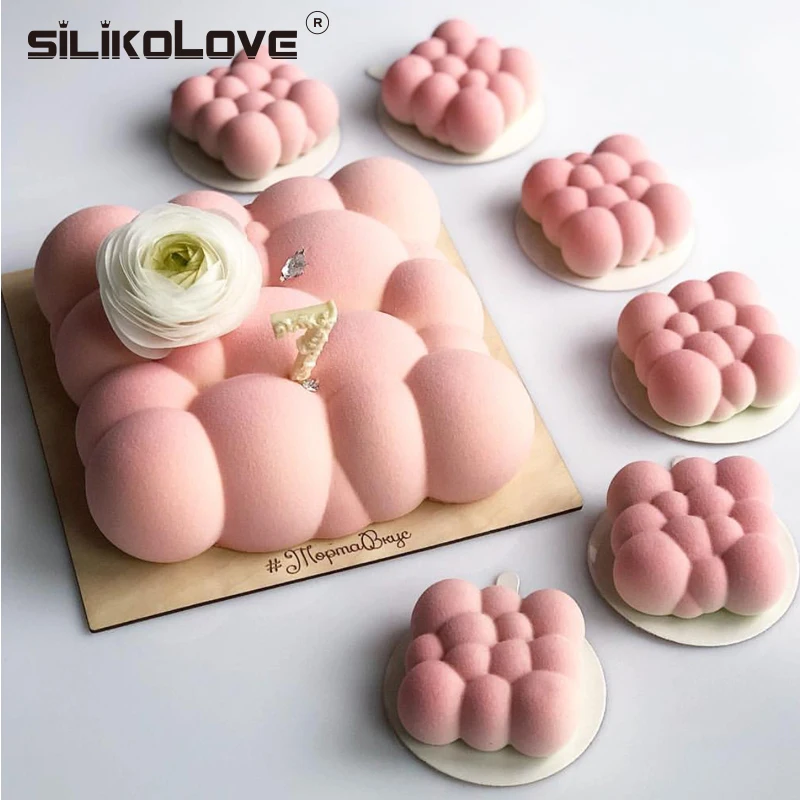 

SILIKOLOVE New 6 Cavity Sky Cloud Mold For Chocolate Dessert Mousse Bakeware Pastry Mould Cake Decorating Tools Eco-friendly