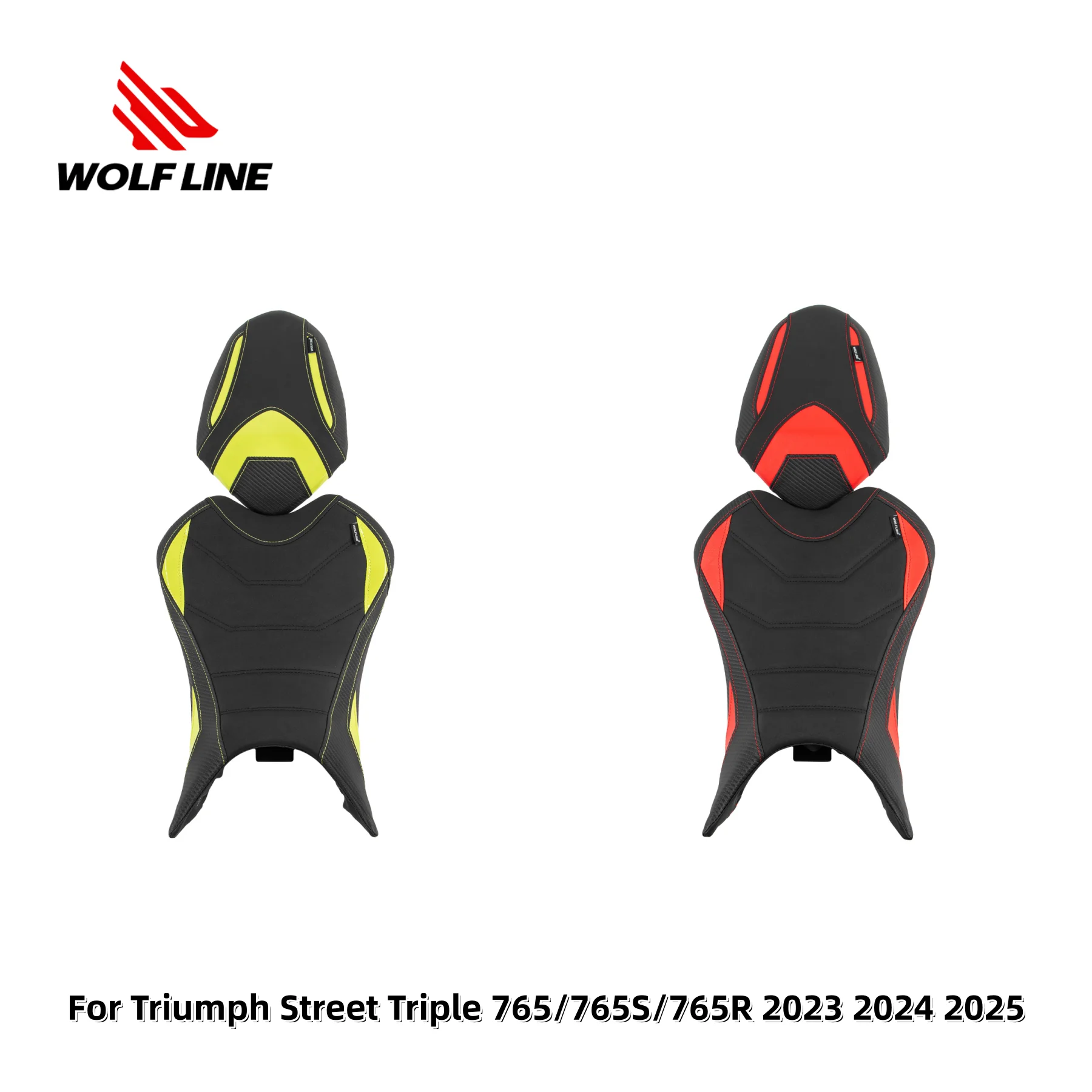 

Motorcycle Front Rear Passenger Seat Rider Saddle Cushion Pillion Pad For Triumph Street Triple 765/765S/765R 2023 2024 2025