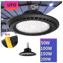 Lámpara de techo de aleta de aluminio fundido a presión, iluminación Industrial Led UFO, 50W, 100W, 150W, 200W, almacén de fábrica