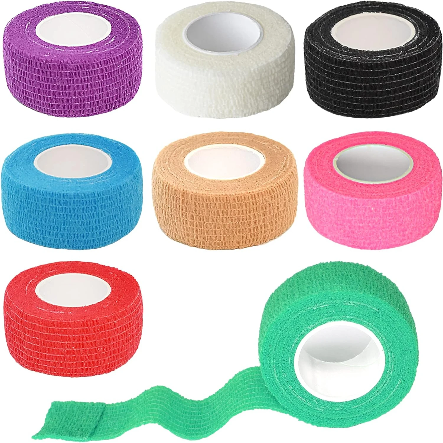 Colorful and Cozy 2-Inch x 5 Yards Elastic Self Adherent Wrap Variety Pack - Sticky and Cohesive Bandage for Athletic Pets - Ide