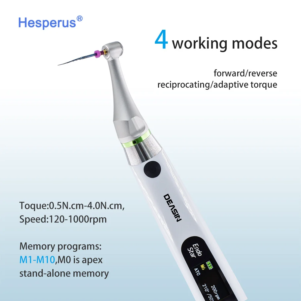 Motor Endo Gigi 2 in 1 dengan Apex Locator Nirkabel untuk Perawatan Endodontik, Motor Endo LED dengan Kepala Mini Contra Angle 6:1