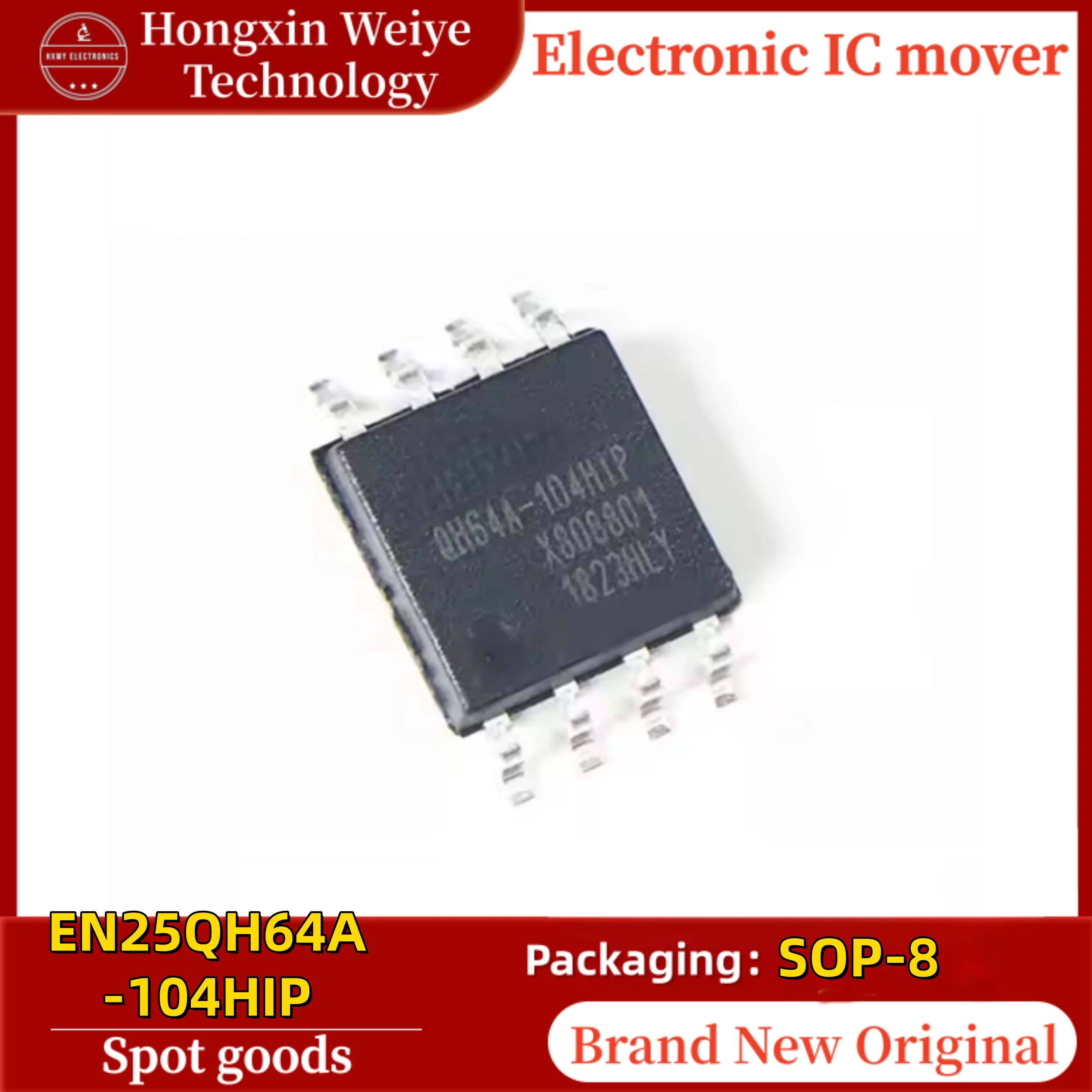 10/50 PCS EN25QH64A-104HIP Marking QH64A-104HIP SOP-8 2.7V~3.6V 64Mbit 8MB Flash Memory IC