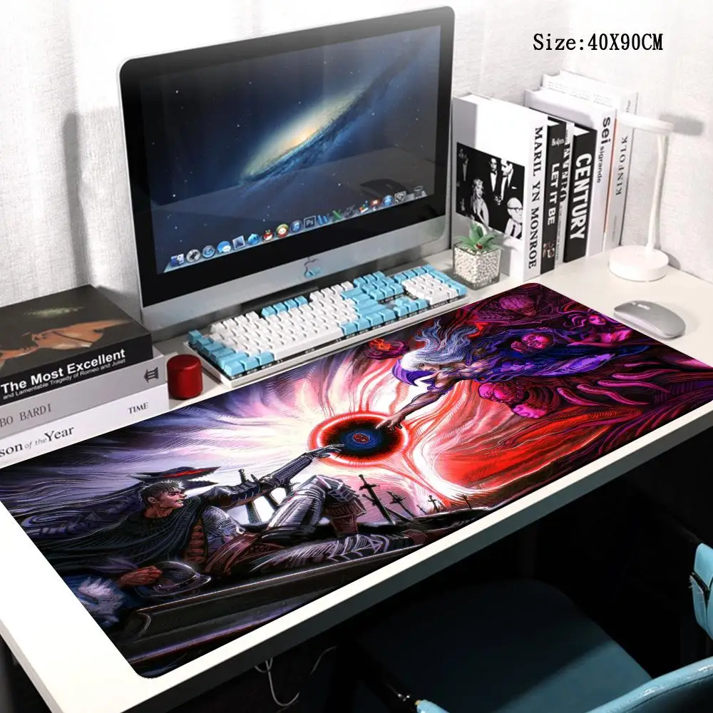 Guts sword in berserk Mouse Mat Berserk Guts Gamer Gaming Mouse Pad Computer Accessories Big Keyboard Laptop Padmouse Speed Desk