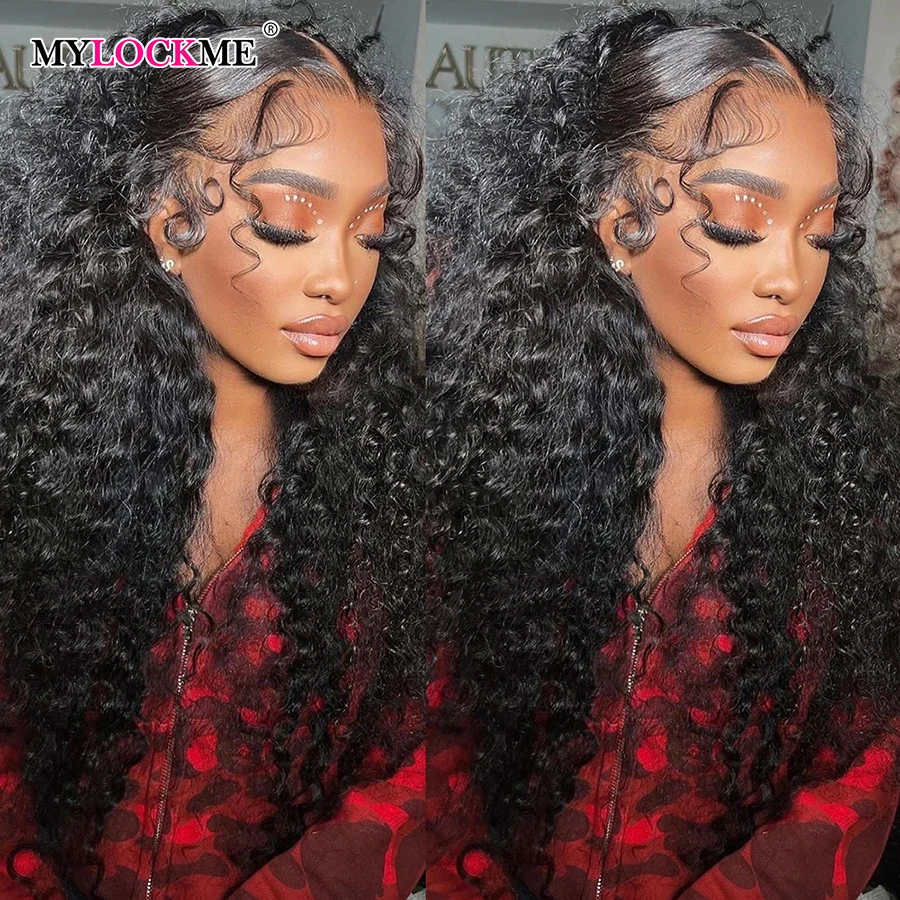 

Lace Front Human Hair Wig Deep Wave Mylockme Huma Hair Pre Plucked Grade 10 30 Inch On Sale Clearance Layered Wig Human Hair