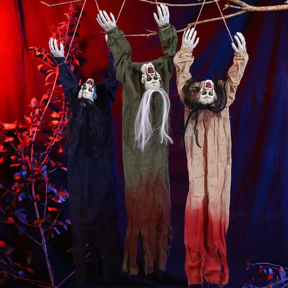 해골 얼굴 유령 소품, 유령 할로윈 걸이식, 야외 유령의 집 파티, 잔인 사신 해골 장식