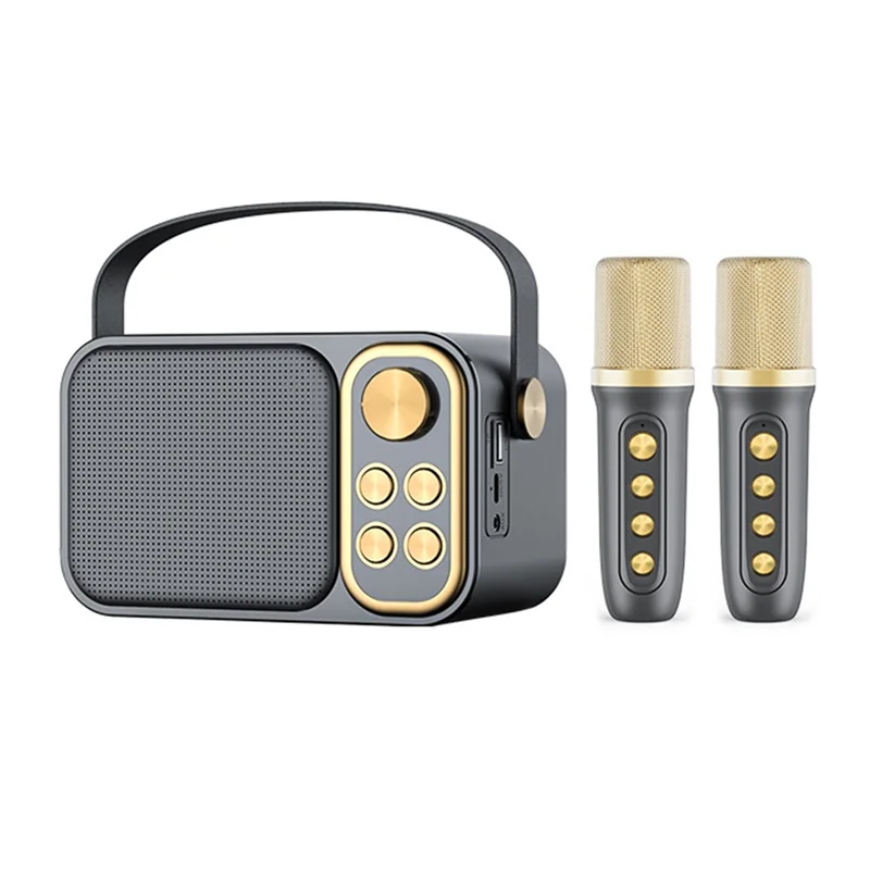 B50B-RGB LED Light Equipped Portable Karaoke Machine Wireless Microphone HIFI Stereo Sound Surround Voice Effects Perfect For Pa