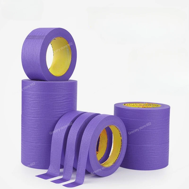 Purple Easy-to-tear Masking Paper Tape,Vehicle Beauty,Home Decoration,Spray Paint Masking,Floral Packaging Tape,Colorful Tape H2