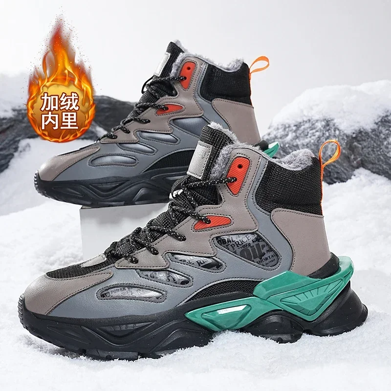 

Men boots 2024 New Winter Slippers Warm Men Shoes Waterproof Non-Slip Plush Sneakers Male tenis shoes Boots Men Sneakers Winter
