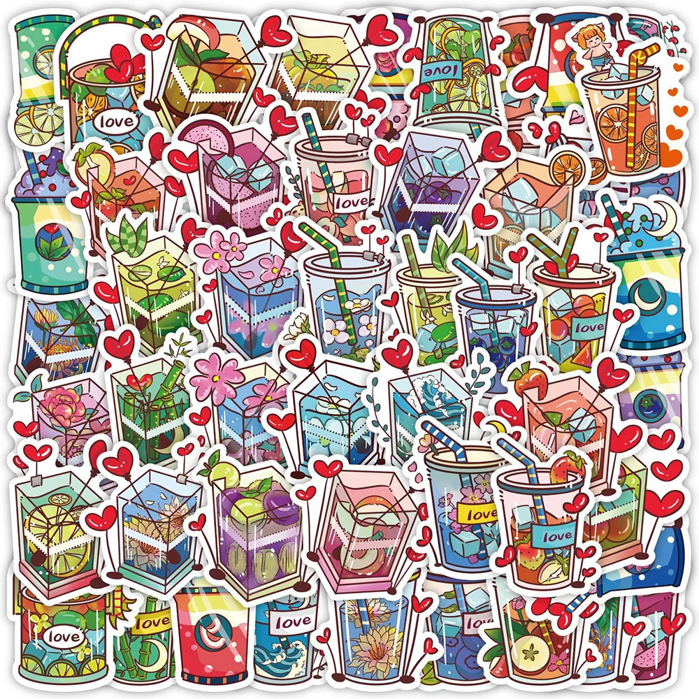 

10/30/60pcs Cartoon Ins Cute Drink Graffiti Stickers Aesthetic Kawaii Scrapbook Laptop Phone Waterproof Sticker Decal Kid Toy