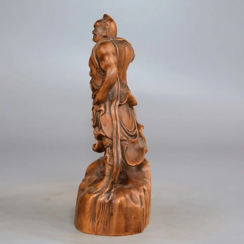 Hand Carved Wood smooth ears Statue Figurine Desktop Ornaments Home Decoration