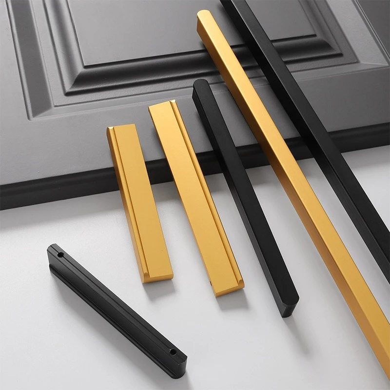 Gold black length 1 meter handle aluminum alloy cabinet door handle modern simple light luxury cabinet door handles