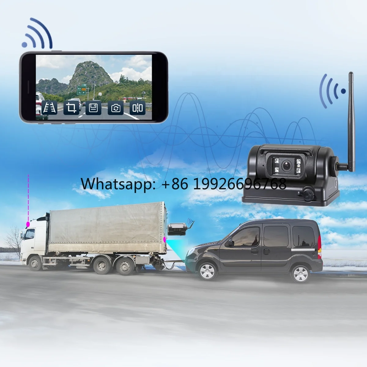 

Waterproof Magnetic Ios Android Wifi Camera for Car Semi Truck Reverse Camera
