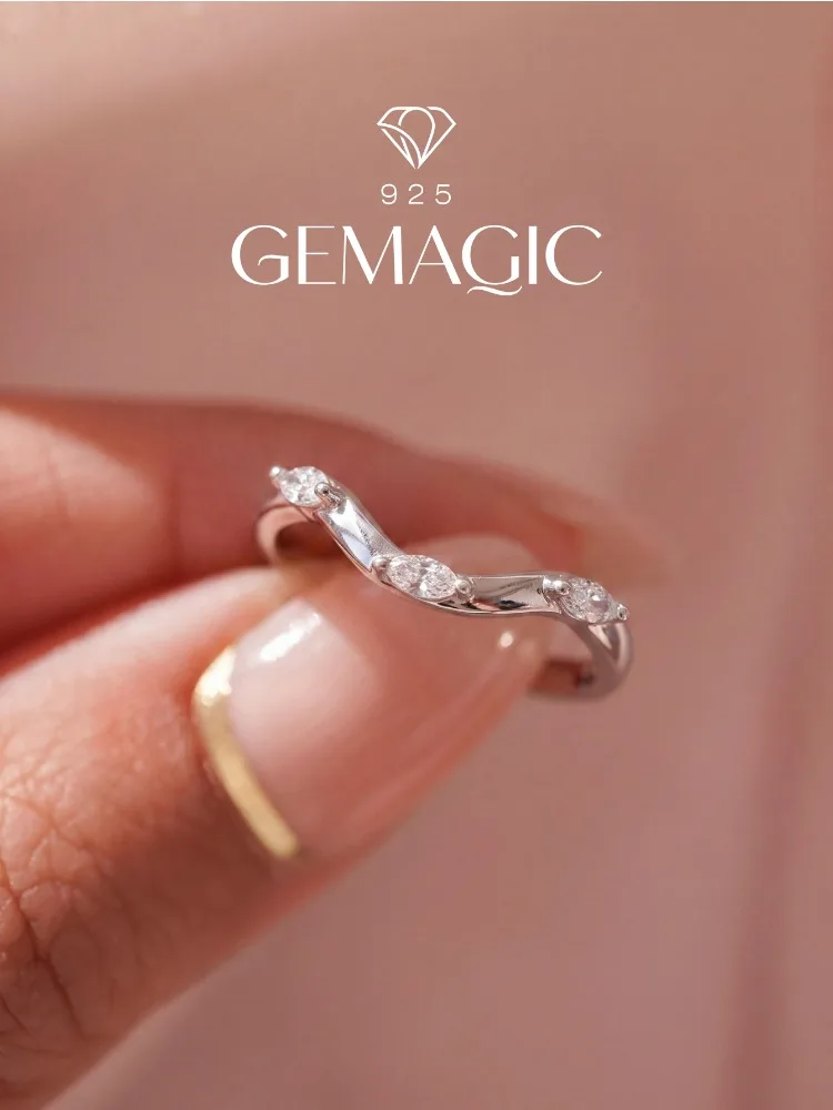 925 Sterling Silver Simply V-Shaped Curve Zircon Ring For Women Daily Wear Party Engagement Wedding High Quality Fine Jewelry