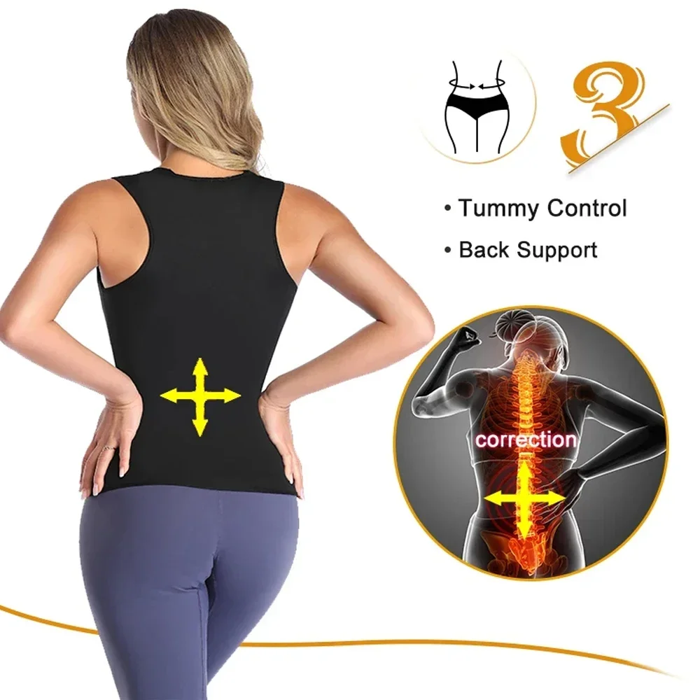 XQQMXX-traje de Sauna de 1 piezas para mujer, chaleco entrenador de cintura para mujer, camiseta sin mangas para el sudor, moldeador con cremallera