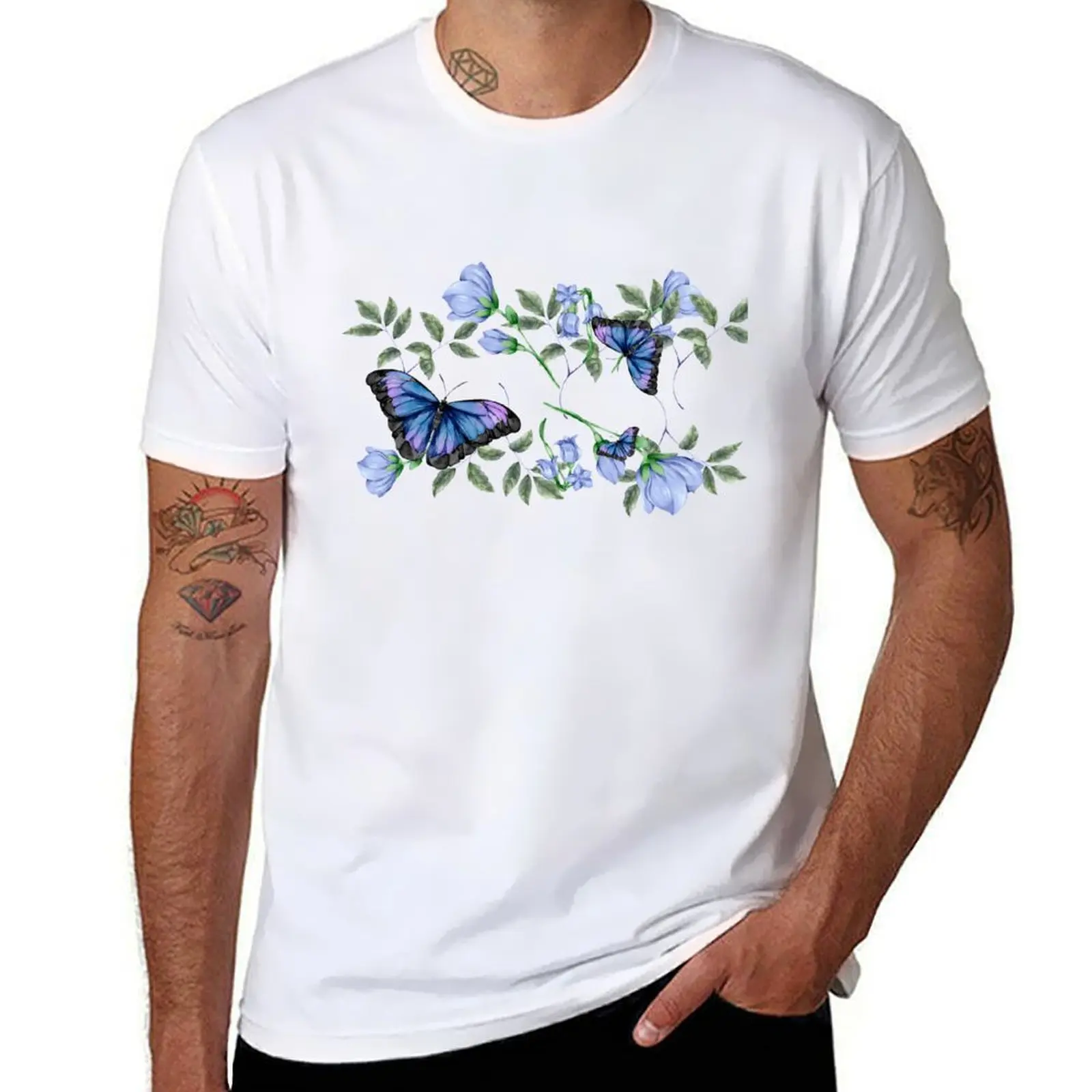 

Violet Butterfly Watercolor T-Shirt man t shirt graphic funny t shirts man t shirt for man 100 percent cotton T-Shirt