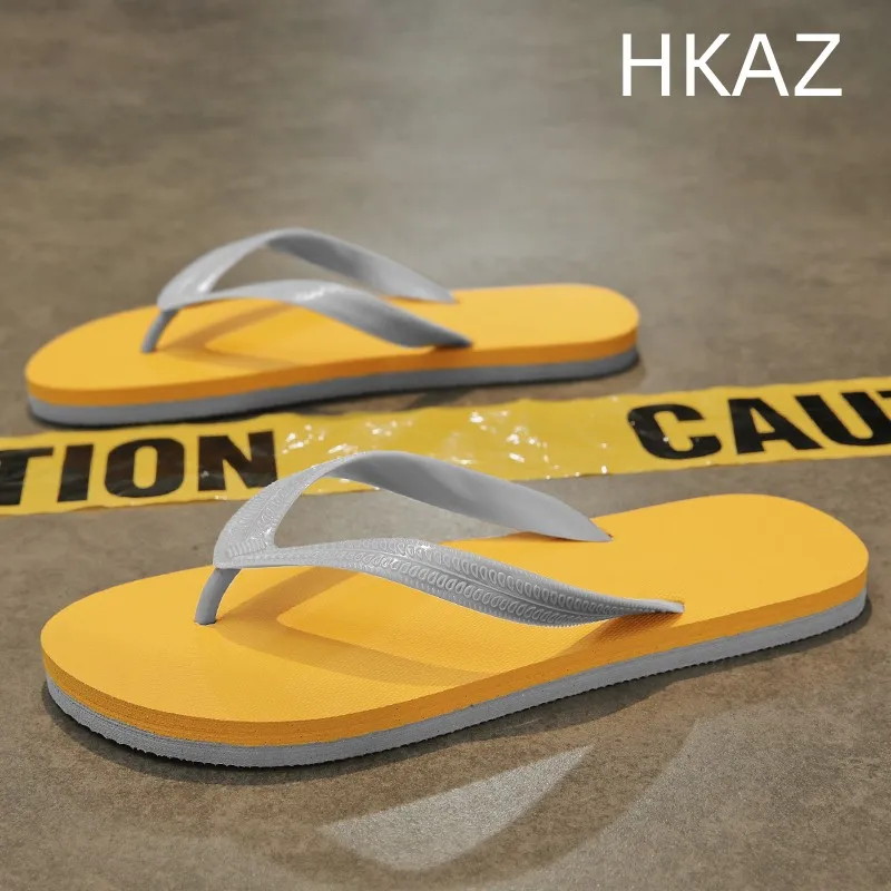 Sandal jepit pria musim panas, pria musim panas kasual pantai luar ruangan bernapas tumit datar tahan air Non-slip nyaman ringan Slip-on utama musim panas