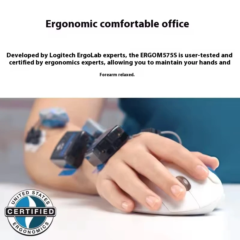 Logitech Ergo M575S Professional CAD Drawing Mouse Wireless for Bluetooth Trackball Ergonomic Design for Office Business USB