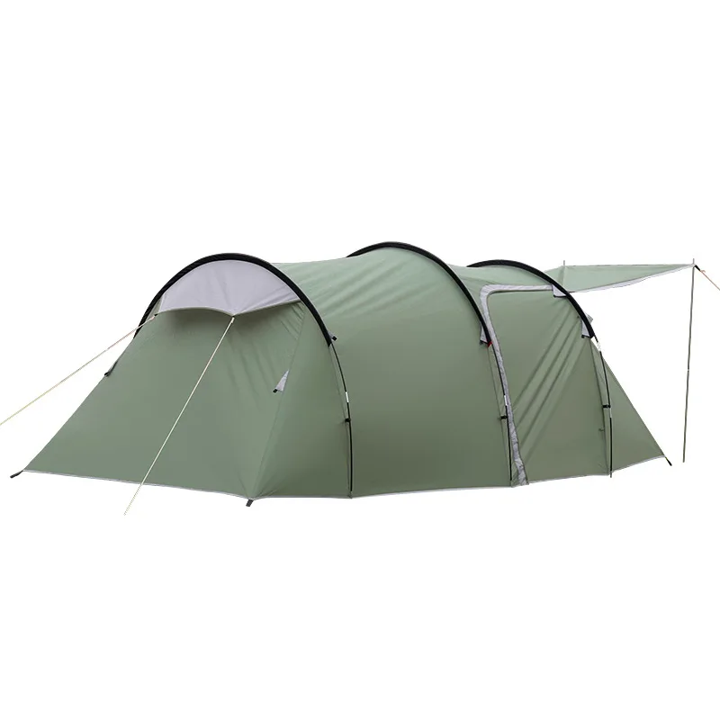 

Professional Outdoor Camping Double Tunnel Tent with Two Bedrooms One Living Room Oxford Fabric 3000mm+ Waterproofing Summer Use