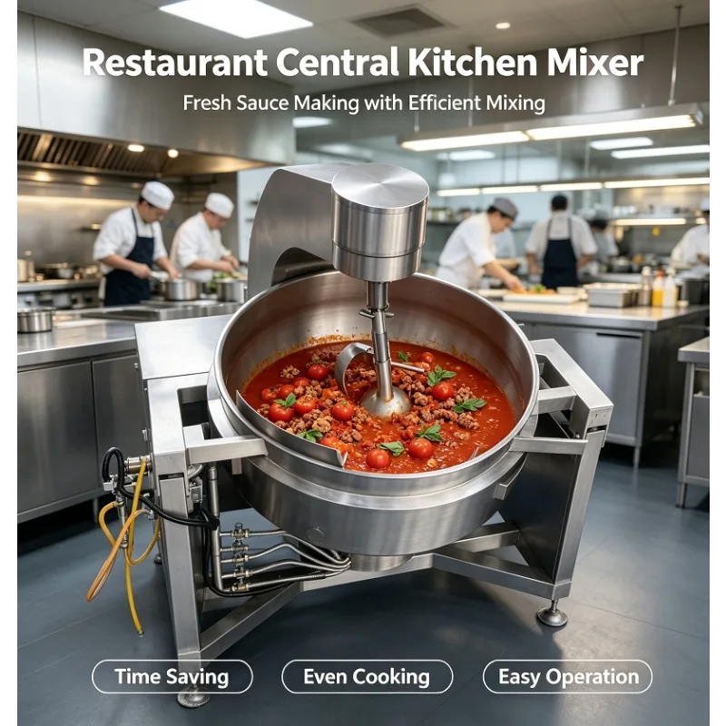 Automatic Planetary Cooking Mixer Stir Fryer Machine Jacketed Kettle Pot for Peanut Candy Sugar Heating