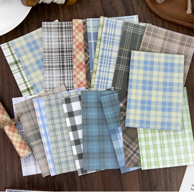 Journal GO Creative Plaid Decor Scrapbook Vintage Material Paper Kit DIY Journal Collage Planner Diary Decor Background Paper