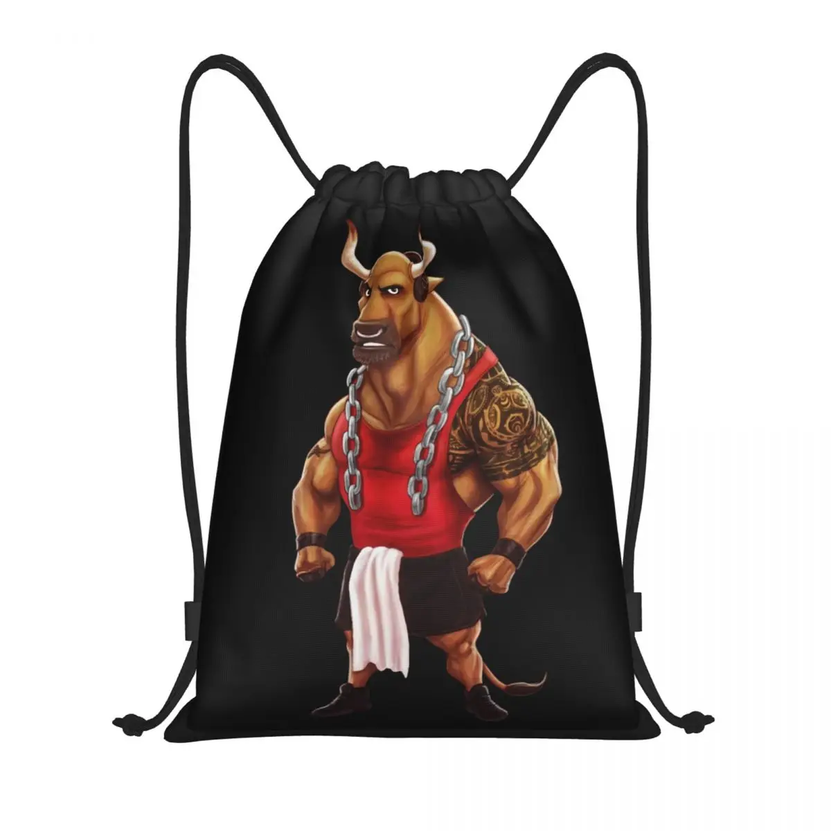 Custom Dwayne The Rock Johnson Bull Drawstring Bag Women Men Lightweight Sports Gym Storage Backpack