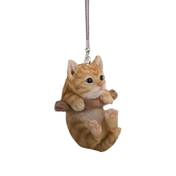 Pendentif de voiture de chat de balançoire, mini branche de chien, ornement de charme de confrontation, décoration de rétroviseur, ornements de porte-clés