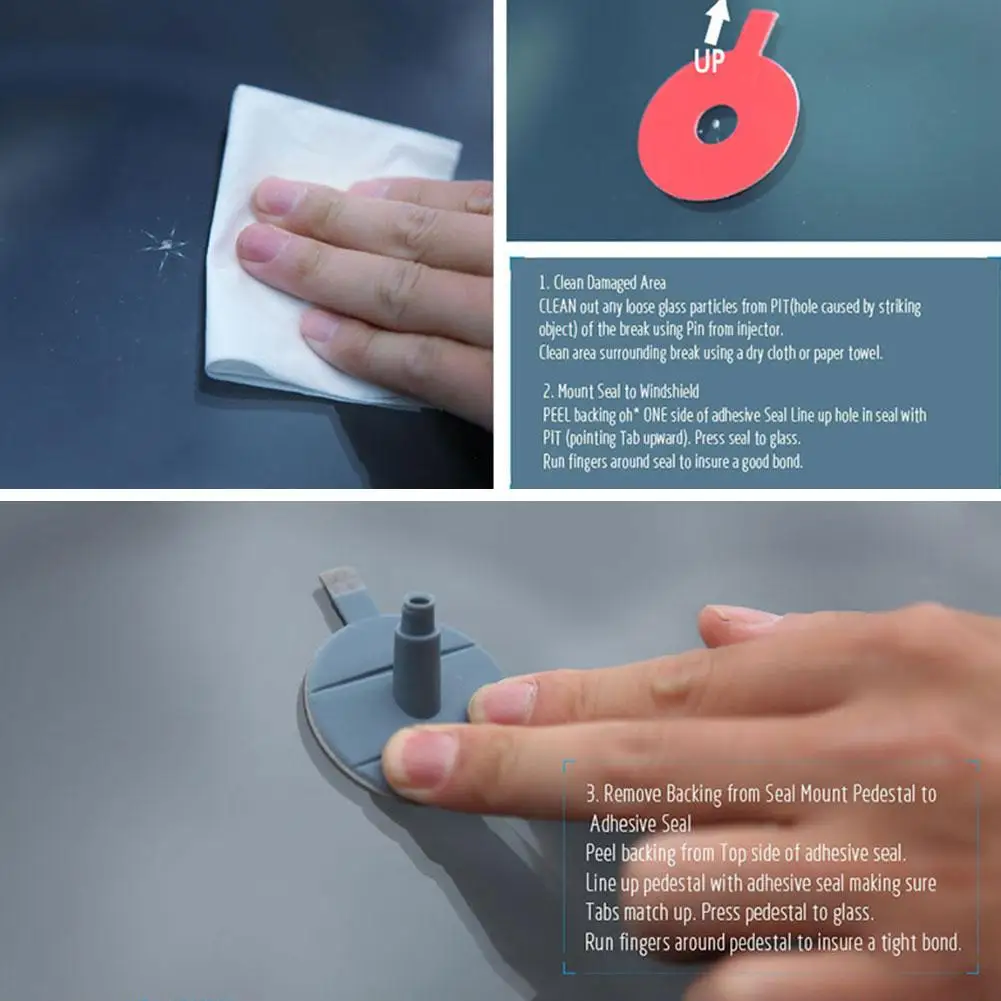 أداة إصلاح الزجاج الأمامي للسيارة من الراتينج مجموعة إصلاح الزجاج الأمامي للخدش تمنح مقبض الباب ملصق تزيين واقي #5