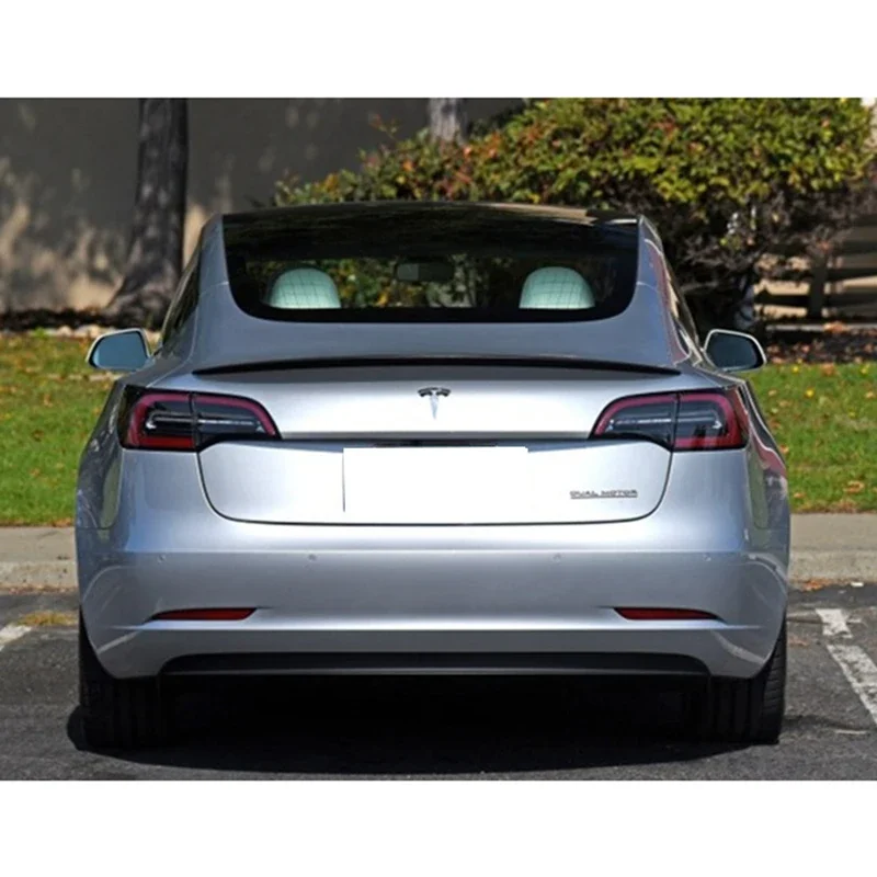 For Tesla Model 3 2017-2020 Rear Wing Spoiler Carbon Fiber 3M Colloid Installation