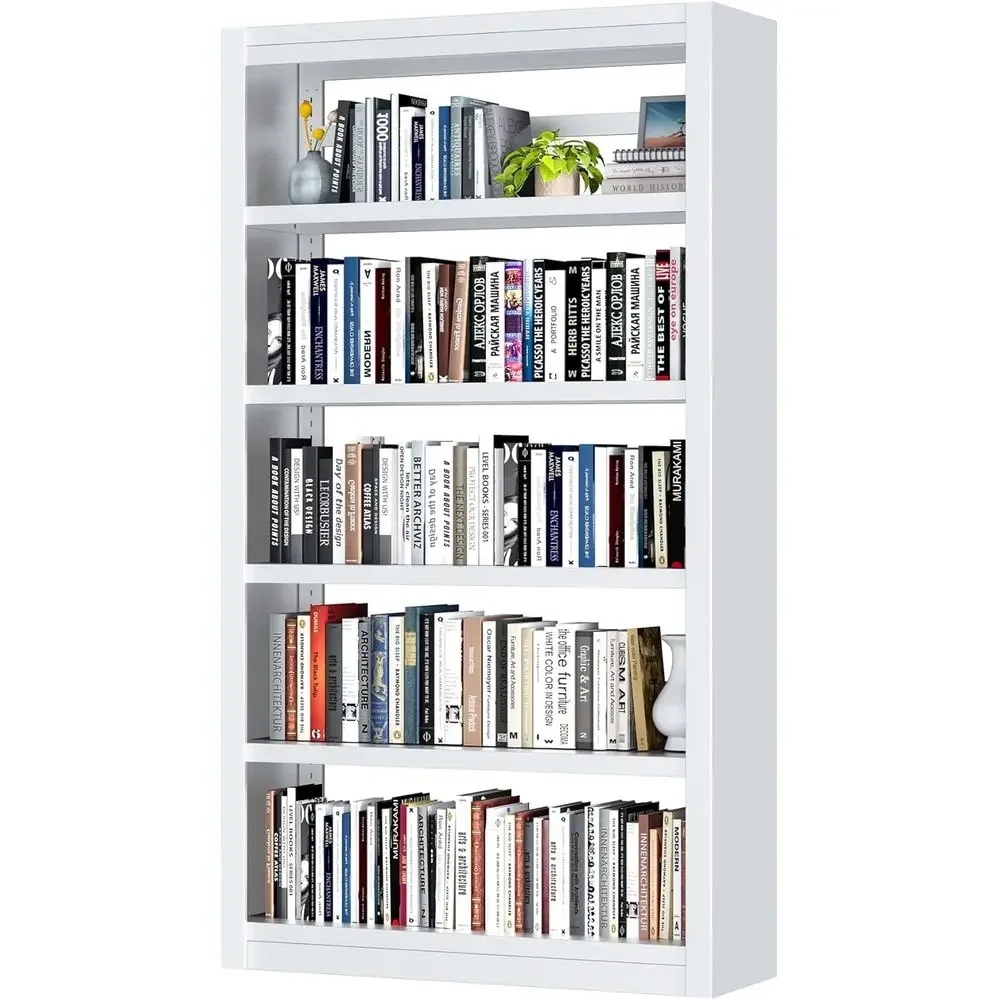 6-Tier Adjustable Steel Bookshelf, 69 Tall, Heavy Duty Metal Storage for Home, Office, or Garage, Black