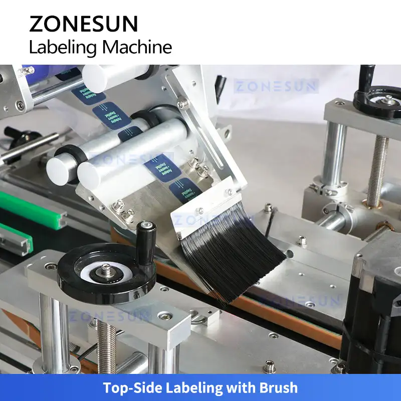 ZONESUN ZS-TB822X Auto Square Bottle Labeling Machine Top Multi-Side Wrap-Around Labeler Capping Production Line Jar Flat Bottle