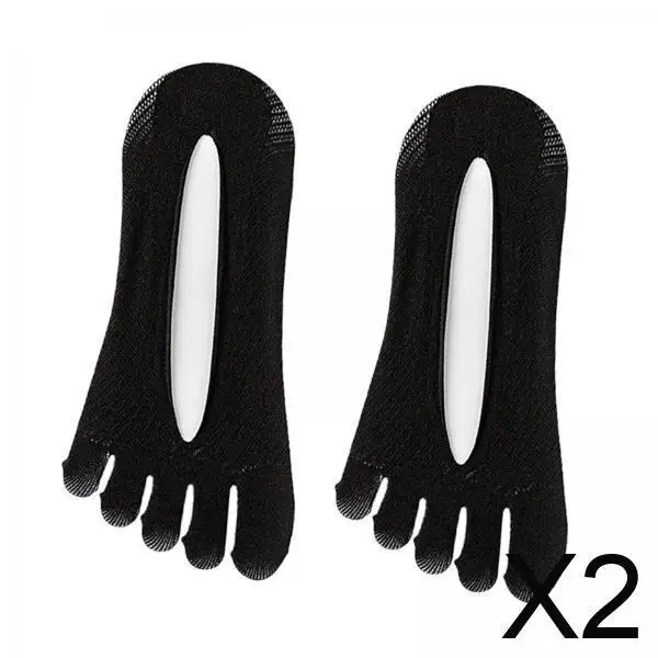

Summer Breathable Five Toe Socks Low Cut Soft Polyester Non Slip Liner for Women Girls