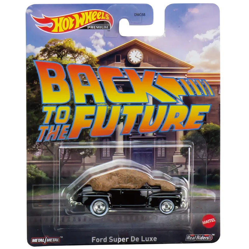 Original Hot Wheels Premium Car Pop Culture Back To The Future Toys for Boys 1/64 Diecast Time Machine Ford Super De Luxe Gift