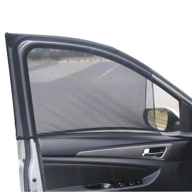 4pcs Car Front & Rear Side Window Sun Visor Shade Mesh Cover Sunshade Insulation Anti-mosquito Fabric Shield UV Protector