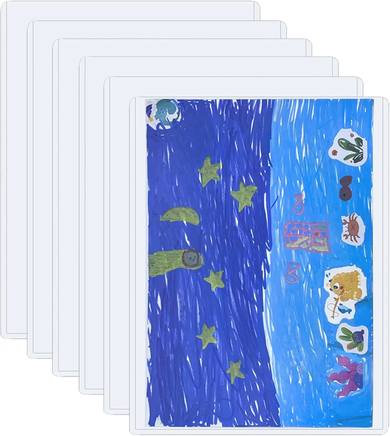 

8.5x11 Clear Rigid Page Protectors, 7 Pack, Top Loading Plastic Sleeves for Documents, Photos, Certificates