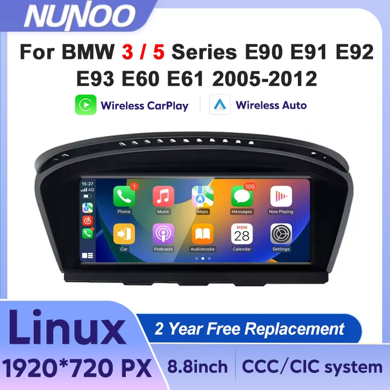 Linux Carplay For BMW 3 5 Series E60 E61 E90 E91 E92 E93 2005-2012 Car Multimedia Player Android Auto Radio GPS Navigation
