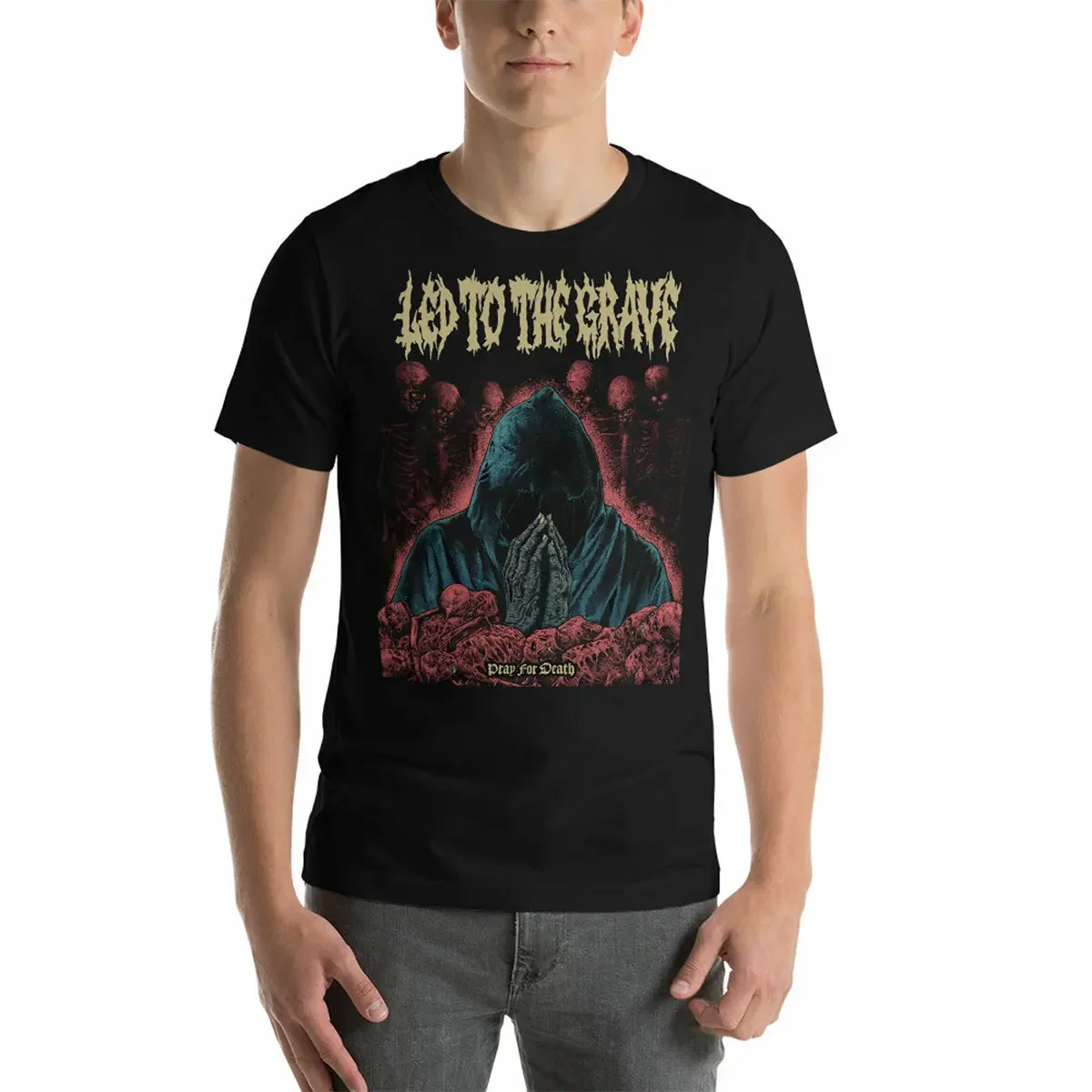 LED TO THE GRAVE Pray For Death T-Shirt NEW! At The Gates Carcass Death Kreator