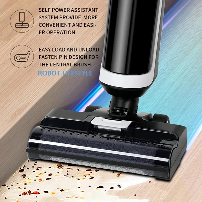 Cordless Vacuum Cleaner for Wet and Dry Cleaning RL8Pro, Smart Washing for Home Multi Surface Floor,14000Pa, Self-drying