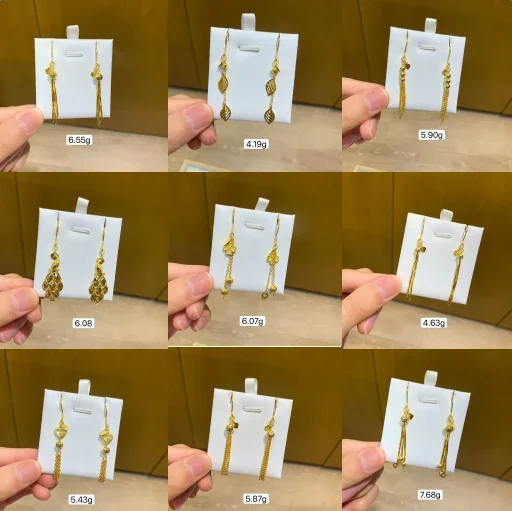 

HX 24K Pure Gold Earring Real AU 999 Solid Gold Earrings Nice 3D Rose Upscale Trendy Classic Fine Jewelry Hot Sell New 2023