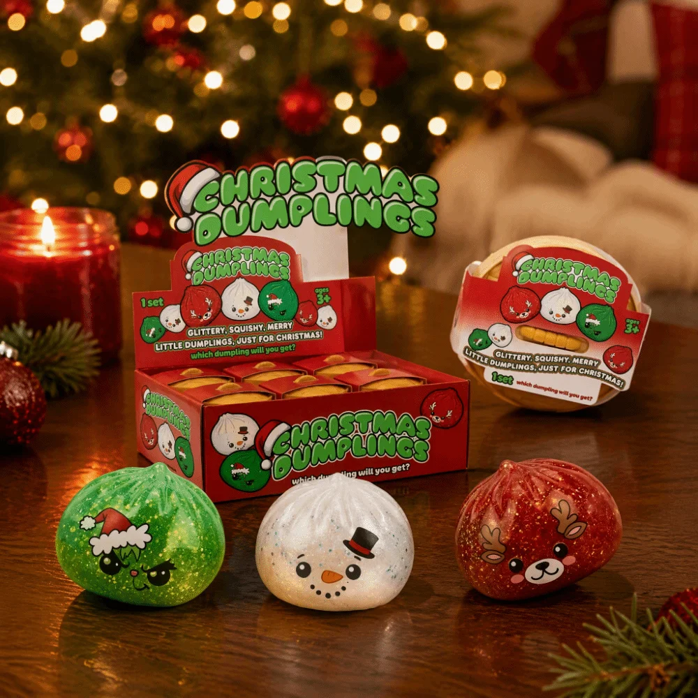 With Steamer Dumplings Squishy Toy Soft Fidget Slow Rising Dumpling Sensory Toy Realistic Finger Suction Squishy Bun Christmas