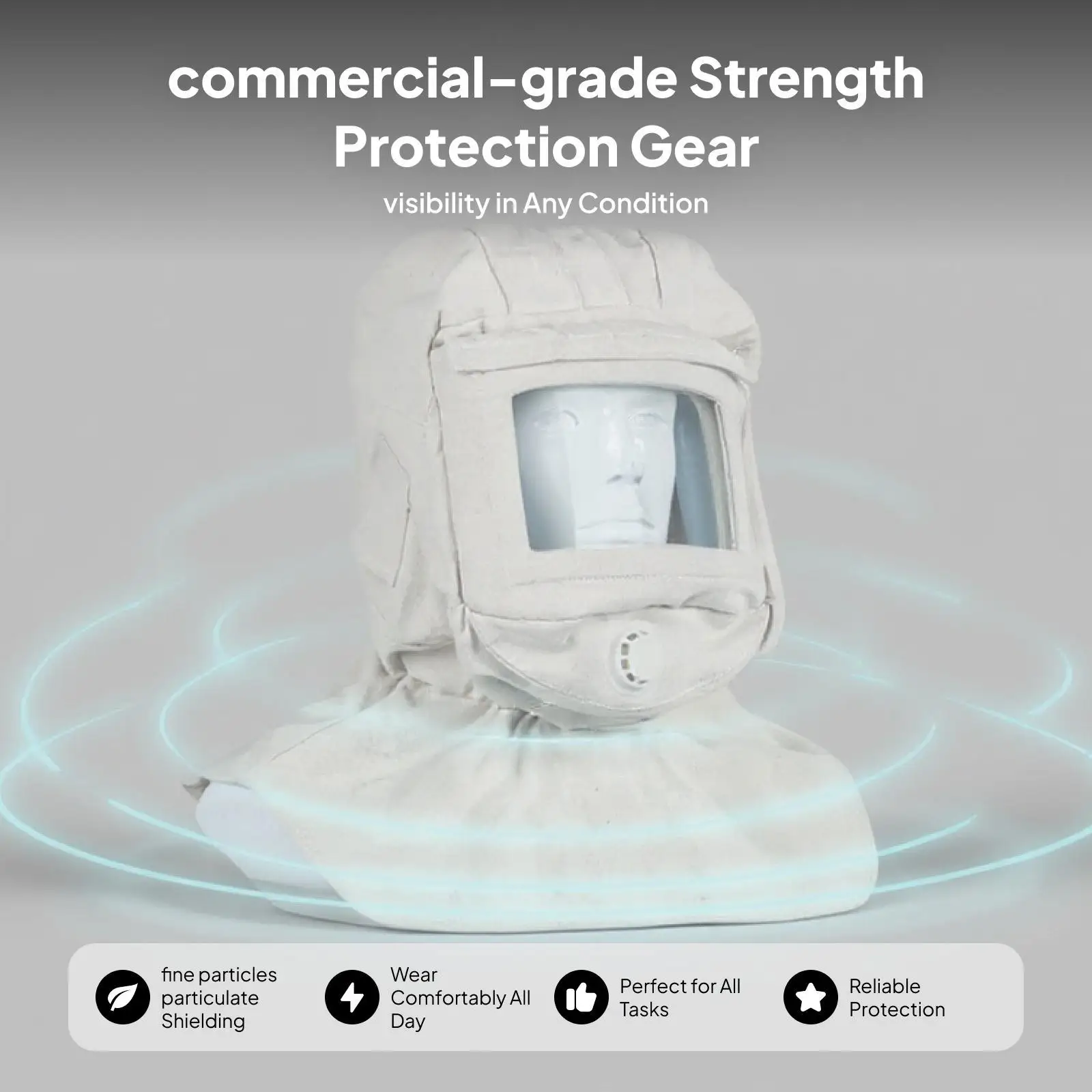 Sandblasting Hood Cap Canvas Accessories Clear Lenses Easy to Use Breathable Protective Anti Wind Dust Shawl Cap Face Protection