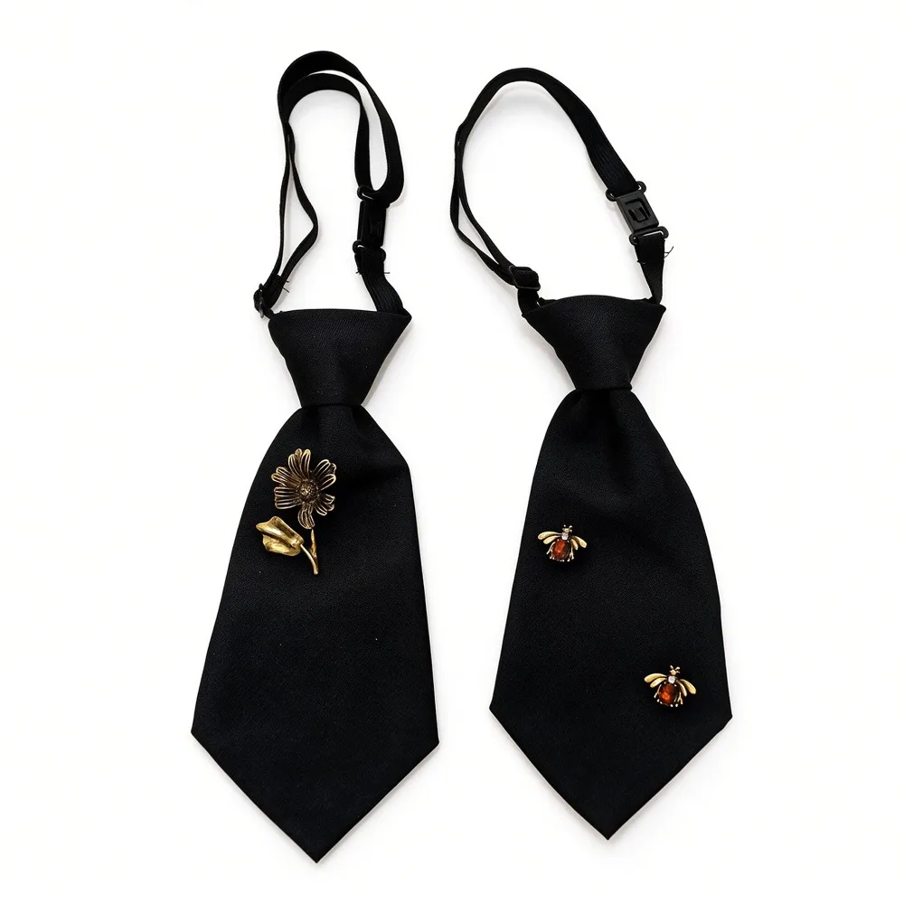 New Women's Neck Tie Fabric Pre-tied Student School Shirt Collar Korean Trendy Necktie Jewelry Accessory