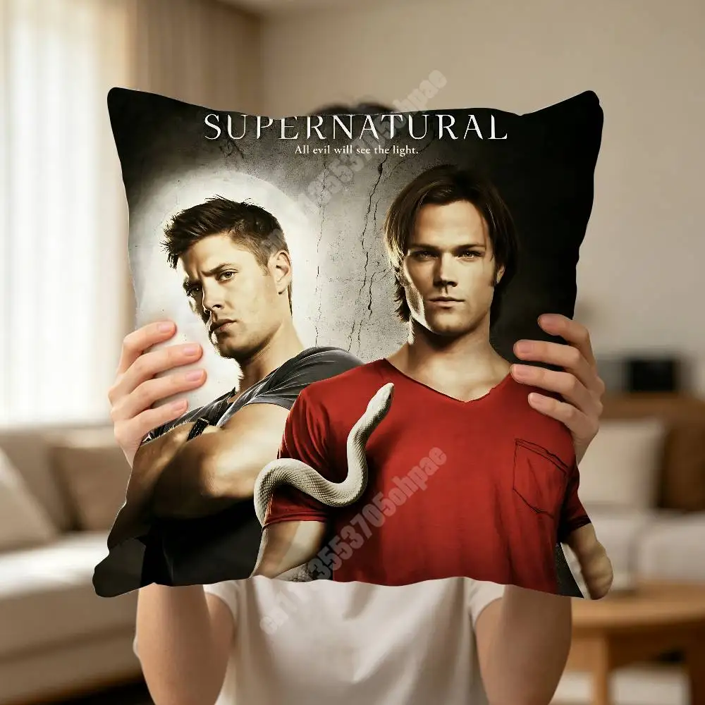 S-Supernatural-S Sam Dean Winchester Pillow Cover Cushion Case Sofa Couch Modern Apartment Decor Family Furnishing