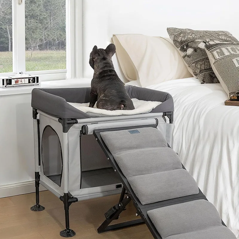 Double-layer pet bed house with bracket pet viewing window sill four-season universal indoor moisture-proof breathable